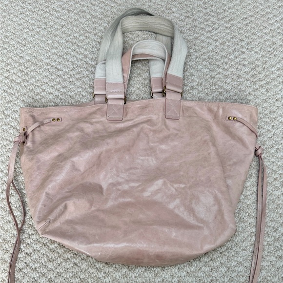 Isabel Marant Wardy Pale Pink Double Handle Leather Tote Bag. - Picture 4 of 7